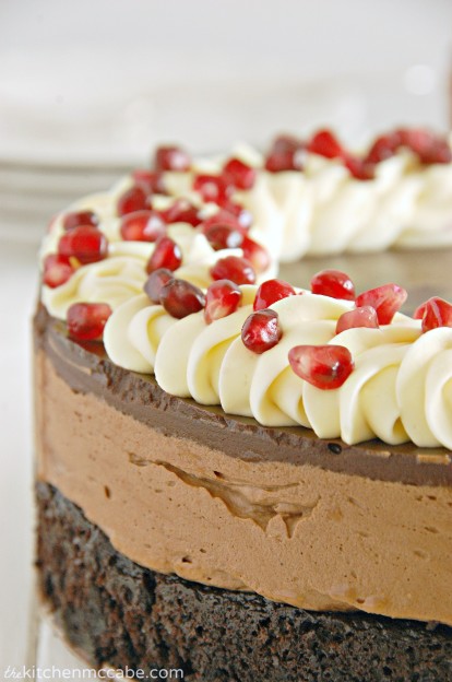 triple chocolate mousse cake with pomegranate 3