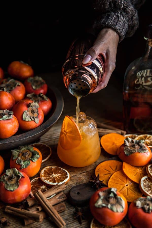 Roasted Persimmon Bourbon Smash