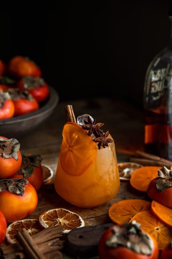 Roasted Persimmon Bourbon Smash
