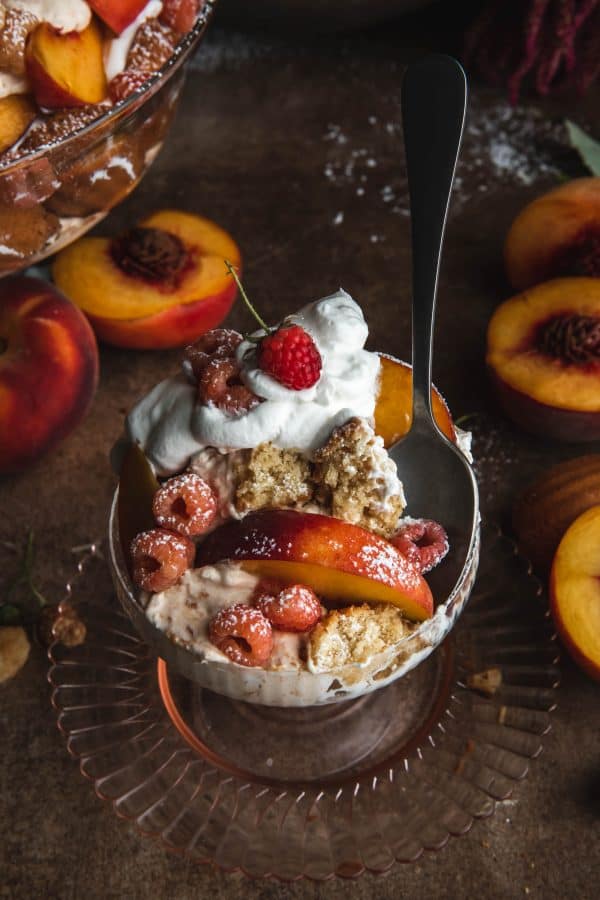 Browned Butter Madeline & Peach Mousse Trifle