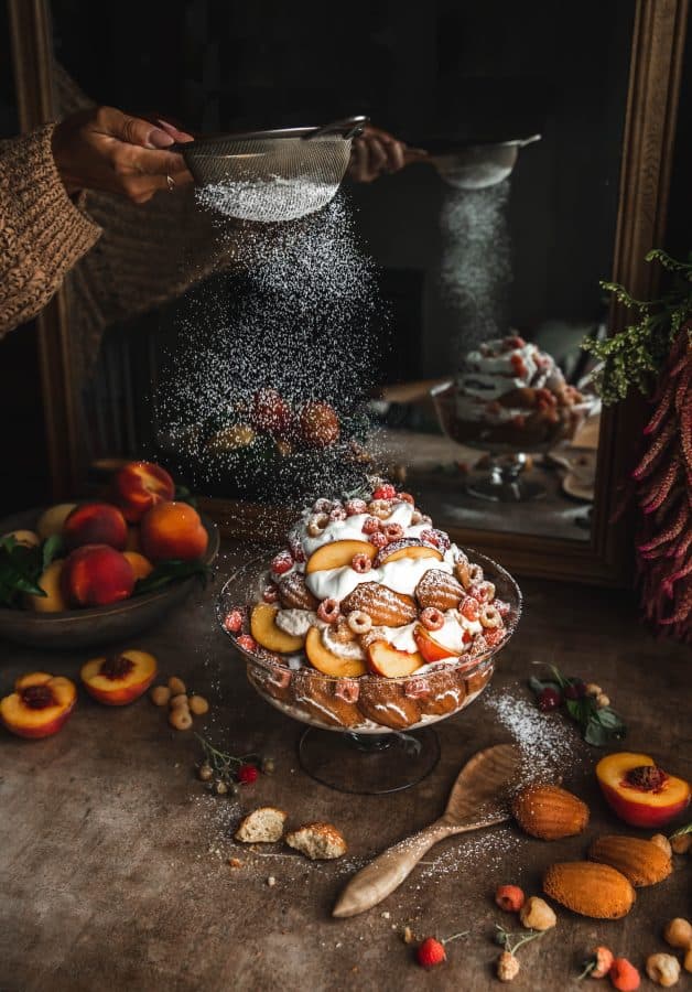 Browned Butter Madeline & Peach Mousse Trifle