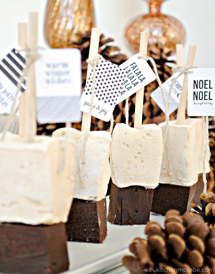 Gingerbread Marshmallow Hot Chocolate Sticks with Printable Tags! - The ...
