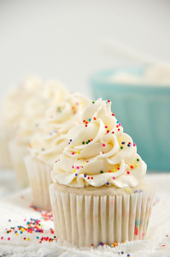 Birthday Cake Cupcakes with Sprinkles (small batch recipe) | Dessert for Two