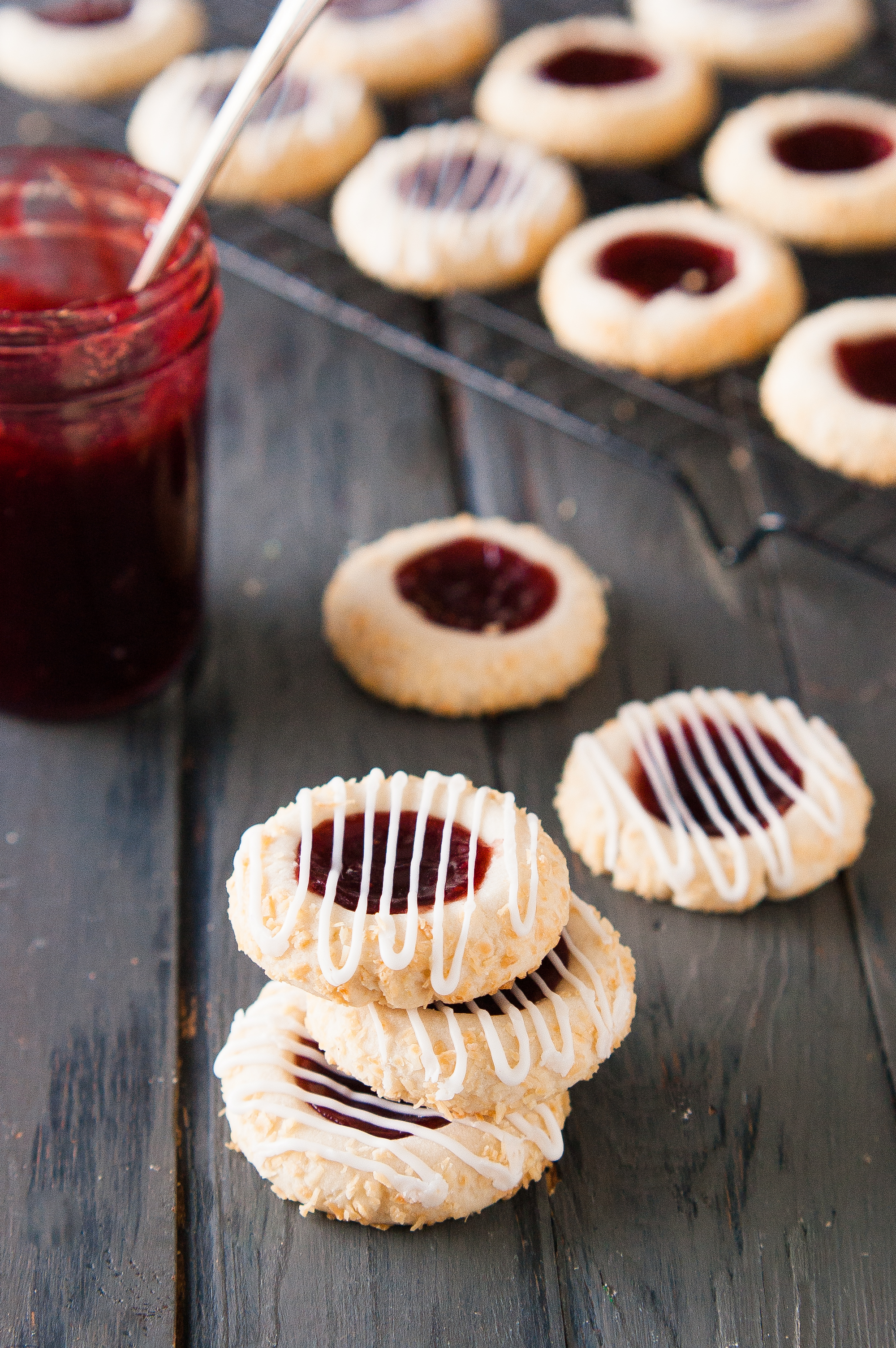 Coconut Laced Raspberry Thumbprint Cookies 3 - The Kitchen McCabe