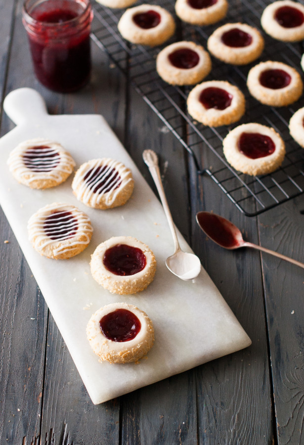 Coconut-laced Raspberry Thumbprint Cookies - The Kitchen McCabe