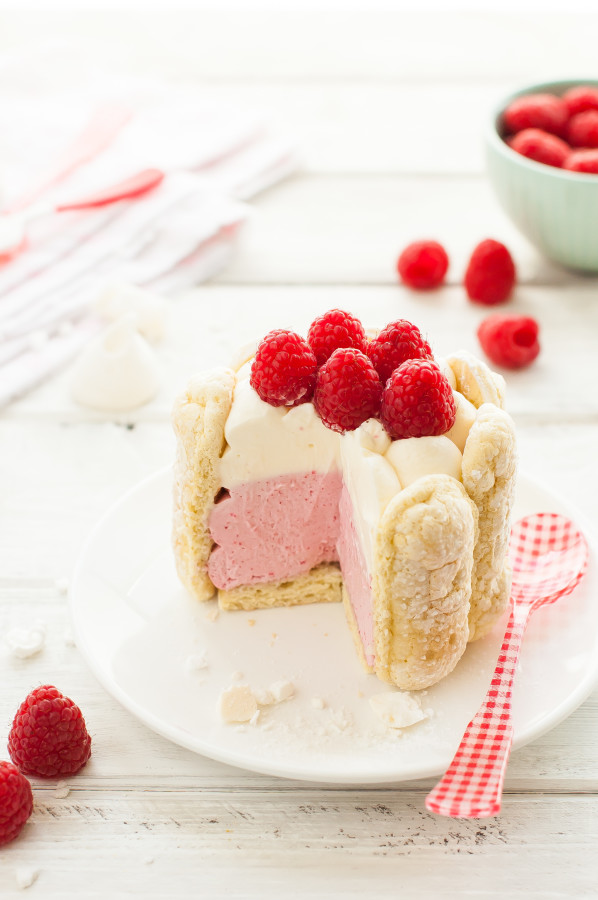 Raspberry Charlotte Cake Recipe - Natasha's Kitchen