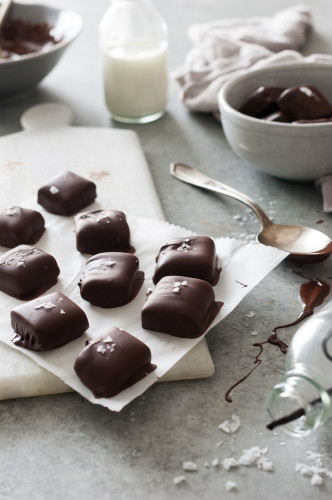 Chocolate Covered Sea Salt Caramels - vegan, refined sugar free, dairy free, paleo