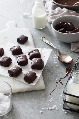 Chocolate Covered Sea Salt Caramels - vegan, refined sugar free, dairy free, paleo