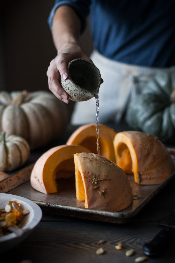 Cómo asar un puré una calabaza