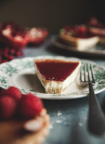 White Chocolate Custard Tart + Pomegranate Gelee